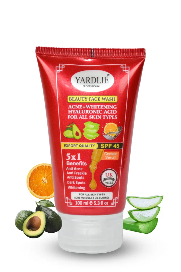 Yardlie Professional Beauty Face Wash + Sunblock SPF45.